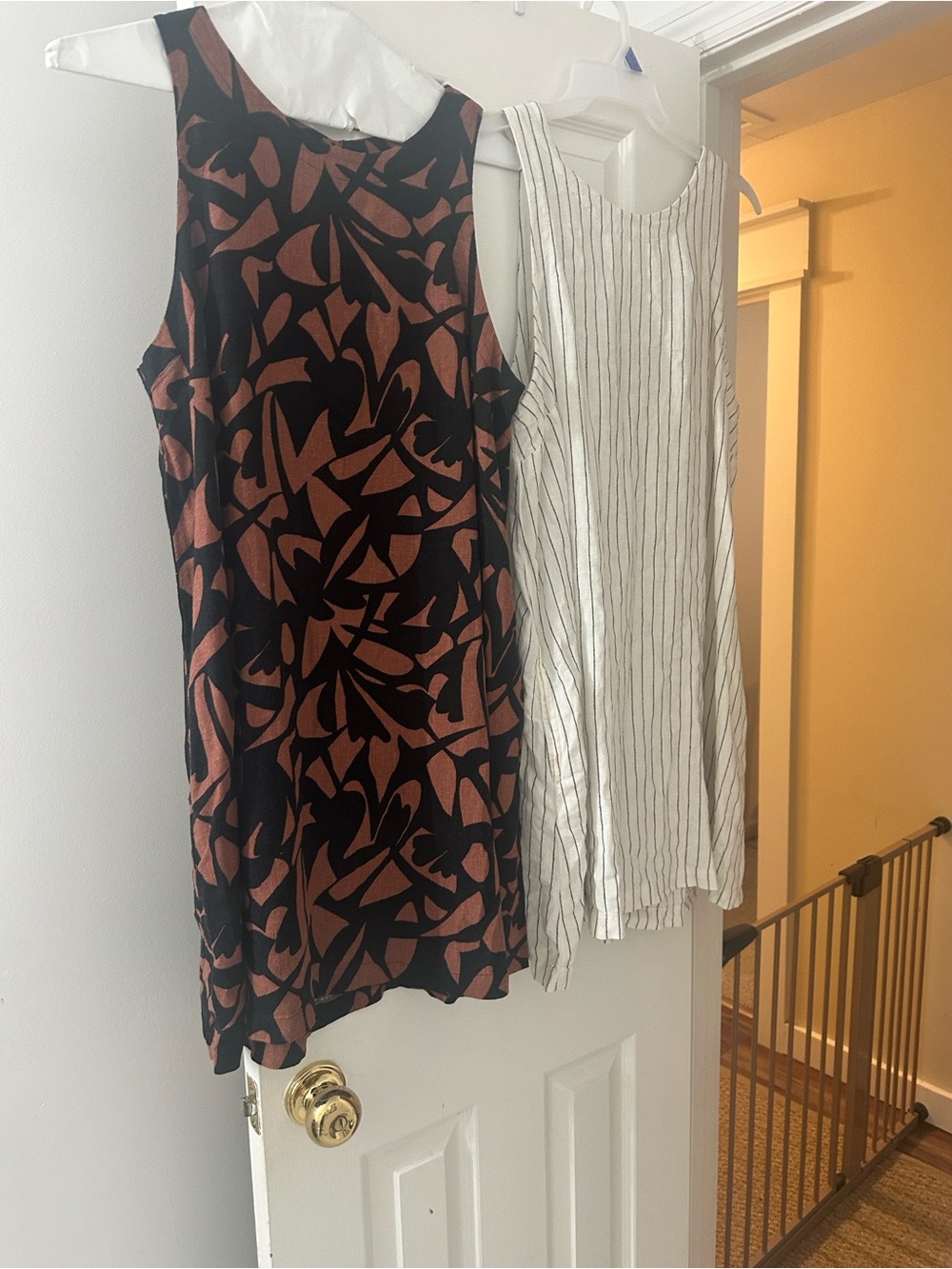 a new day Black & Rust Abstract Sleeveless Dress and Pinstripe Dress  2